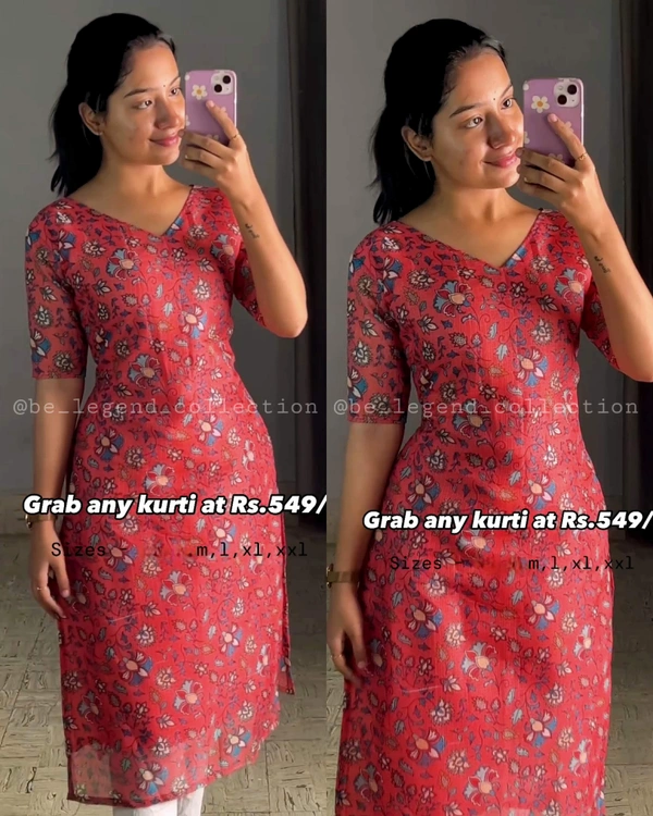 TRENDING  SUMMER COLLECTION NEW LAUNCHING KURTI - Maroon, L