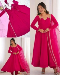 Trendy Beautiful Anarkalis Full Set - S, Red