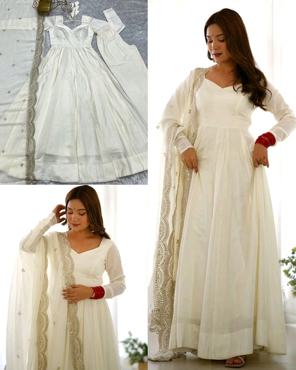 Trendy Beautiful Anarkali Full Set Top, Dupatta & Pant
- XS, Maroon