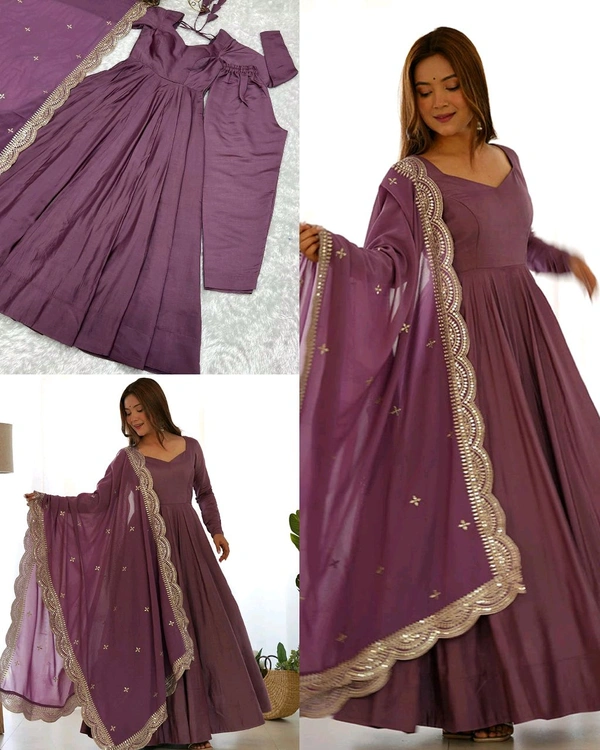 Trendy Beautiful Anarkali Full Set Top, Dupatta & Pant
- 2XL, Maroon