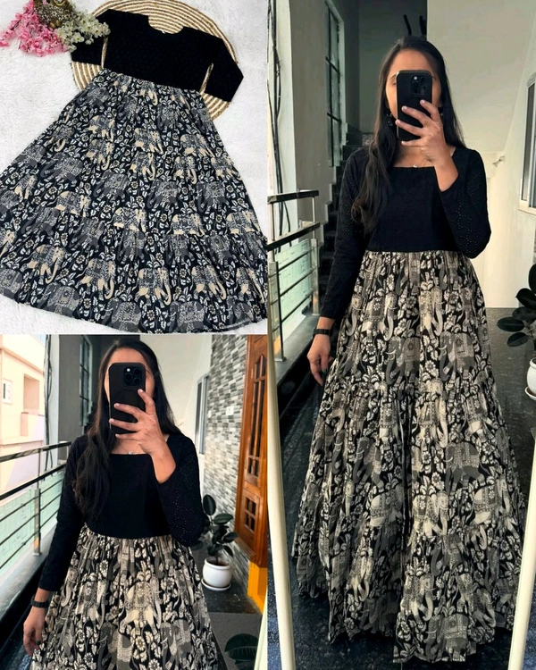 Introducing Traditional Wear Anarkali Kalamkari Print Gown
- S, Maroon