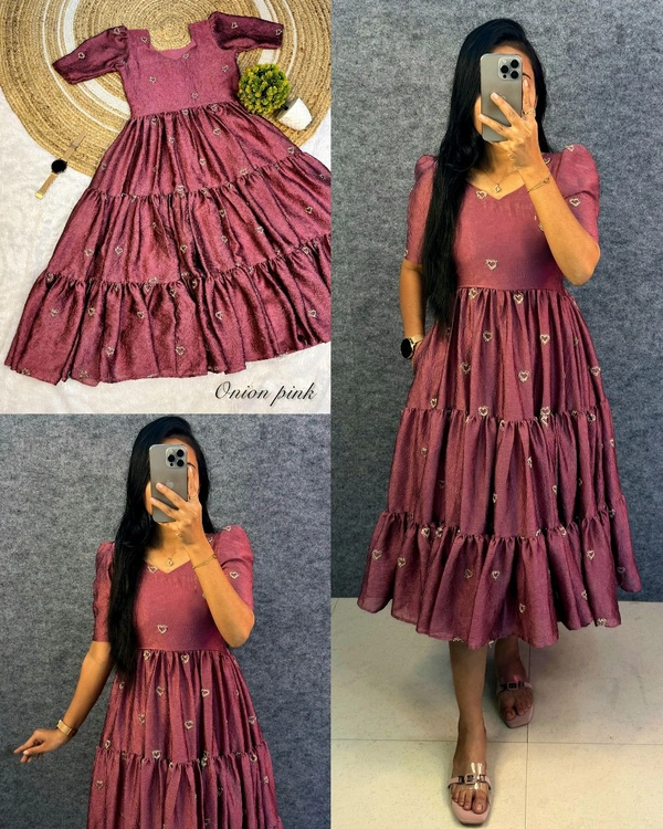 Launching valentine's days special Heart midi gown❤️ - M, Red