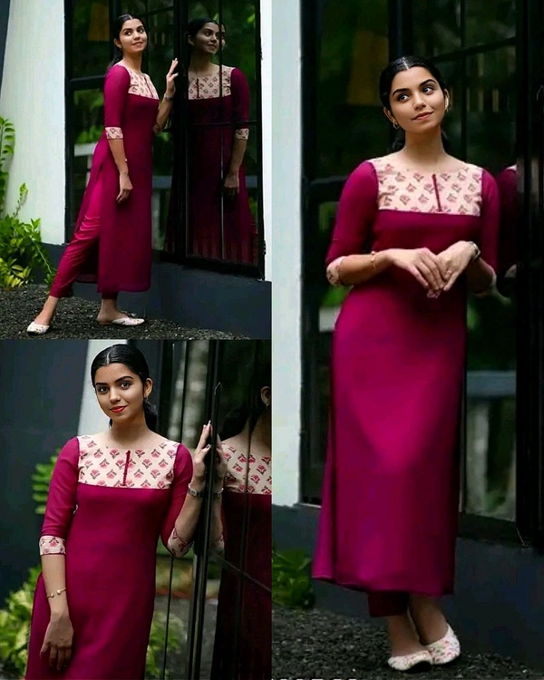 Women's Attractive Daily Wear and Short Sleeves Printed rani Kurti set - M