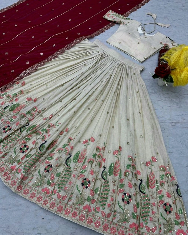 Launching Wedding wear Lehenga Choli With Cancan
- L, Green