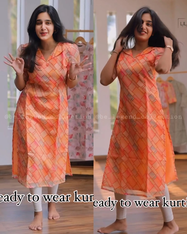 Fashionable Kurtis - Orange, XL