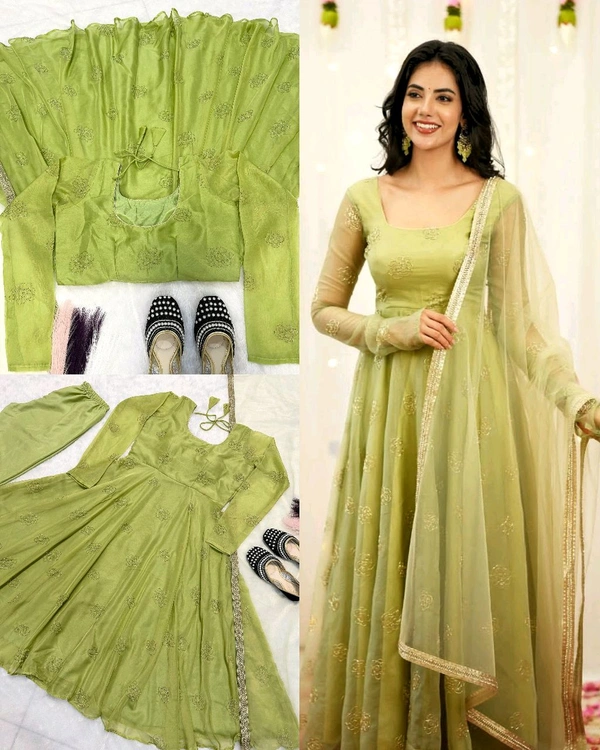 Trendy Own the Festive Spotlight with Mint Elegance - XL, Green Smoke