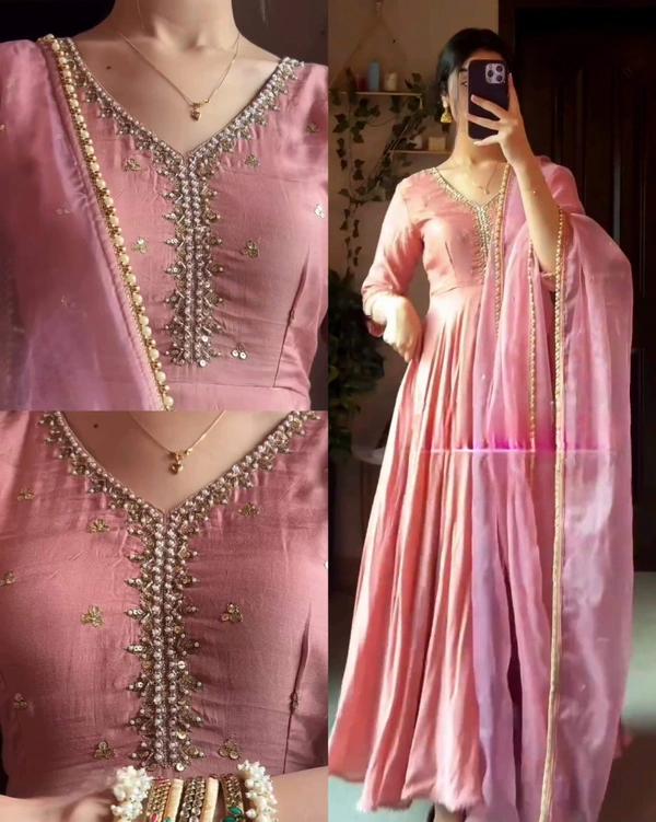 New Designer Party Gown Pent & Dupatta Set - XL