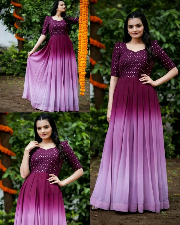 Trendy Graceful Women Gowns - S, Purple