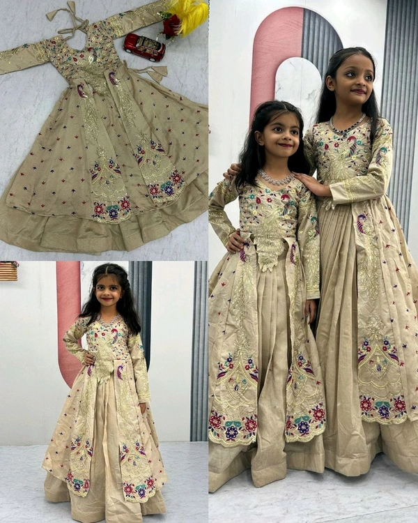Launching Trendy Peacock Design Festival Special Crop Top with Shrug - 6 to 7 Age, Pigment Indigo