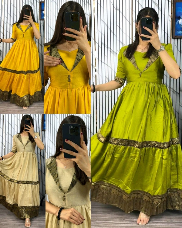 Introducing New Designer Collection JACKET COLLAR GOWN - L, Green