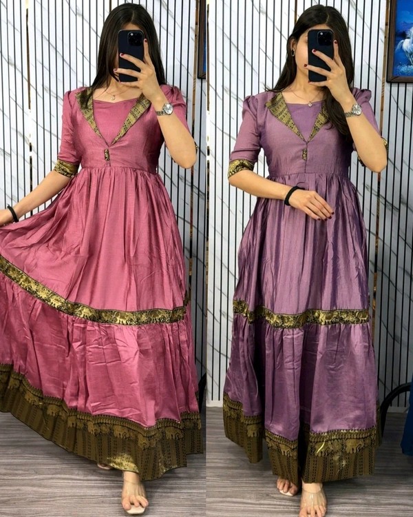 Introducing New Designer Collection JACKET COLLAR GOWN - XL, Violet 2nd