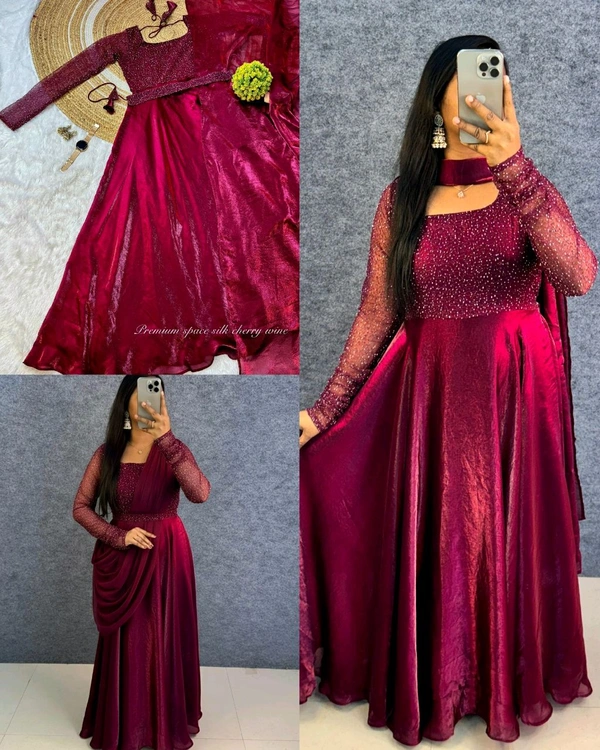 Trendy perfect party wear for upcoming festivals and functions, Extra adding dupatta and belt for looking style change multiple ways 🥳 - XL, Pigment Indigo