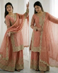 Eid ๐ Collection Heavy Embroidery Sequence Work Top-Bottom And Dupatta Set Fully Stitched Ready To Wear ๐ฅ๐๐ฅฐ
- M, Red