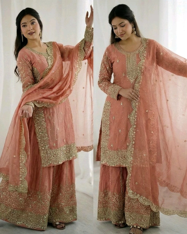 Eid ๐ Collection Heavy Embroidery Sequence Work Top-Bottom And Dupatta Set Fully Stitched Ready To Wear ๐ฅ๐๐ฅฐ
- L, Red