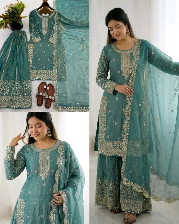 Eid ๐ Collection Heavy Embroidery Sequence Work Top-Bottom And Dupatta Set Fully Stitched Ready To Wear ๐ฅ๐๐ฅฐ
- L, Purple