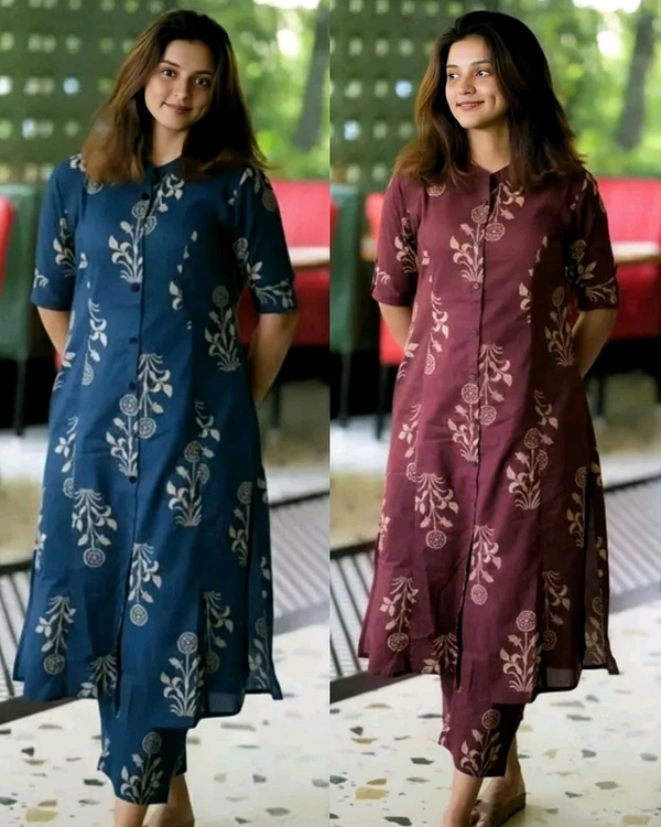 Trendy daily college & office wear Co-ord Set outfit relaxed & comfort fit
- S, Navy Blue