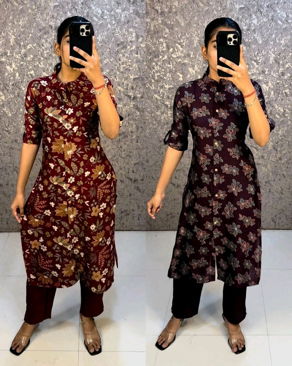 Trendy daily college & office wear Co-ord Set outfit relaxed & comfort fit
- L, Maroon