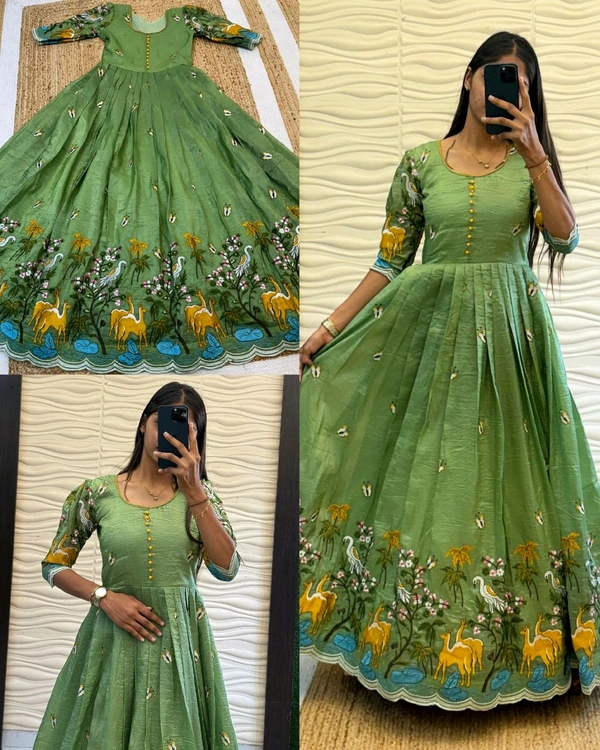 Super Hit Beautiful Gown - 2XL, Hippie Green