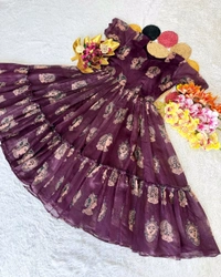 New Launching Summer Special Full Stitched Kalamkari Midi Gown adding a touch of glamour and elegance to your look For Festive Season - M, Maroon