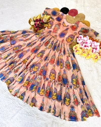 New Launching Summer Special Full Stitched Kalamkari Midi Gown adding a touch of glamour and elegance to your look For Festive Season - 2XL, Maroon