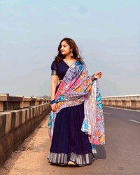 Blue Ready To Wear Lehenga - Free Size