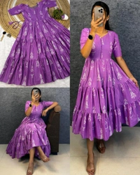 Launching the most unique “Warli Art doll “hand block pure cotton printed maxi gown with one side pocket - 3XL, Siren