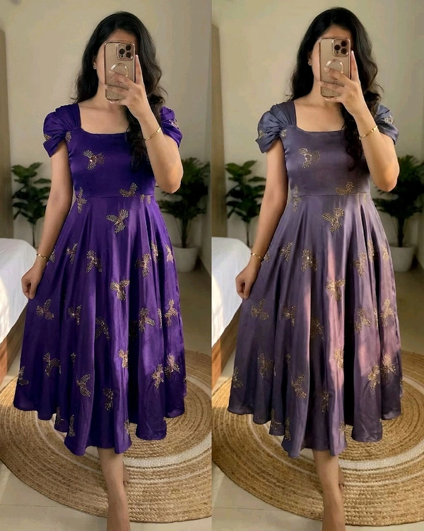 This outfit made Premium rangoli silk fabric with beautiful “sparrow” beads aari work all over the maxi gown
- XL, Turkish Rose