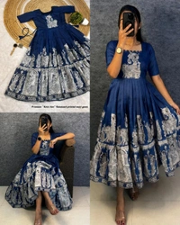 Kalamkari khalahasti kota maxi - L, Coffee