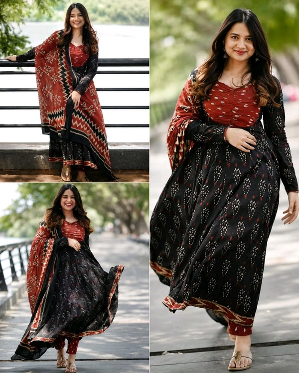 Trendy Women Kurti With Dupatta & Bottomwear
- L