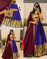 Premium Paithani Lehenga Collection - XL, Buddha Gold