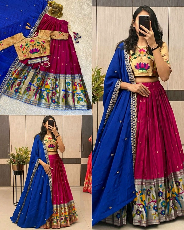 Premium Paithani Lehenga Collection - 2XL, Jazzberry Jam