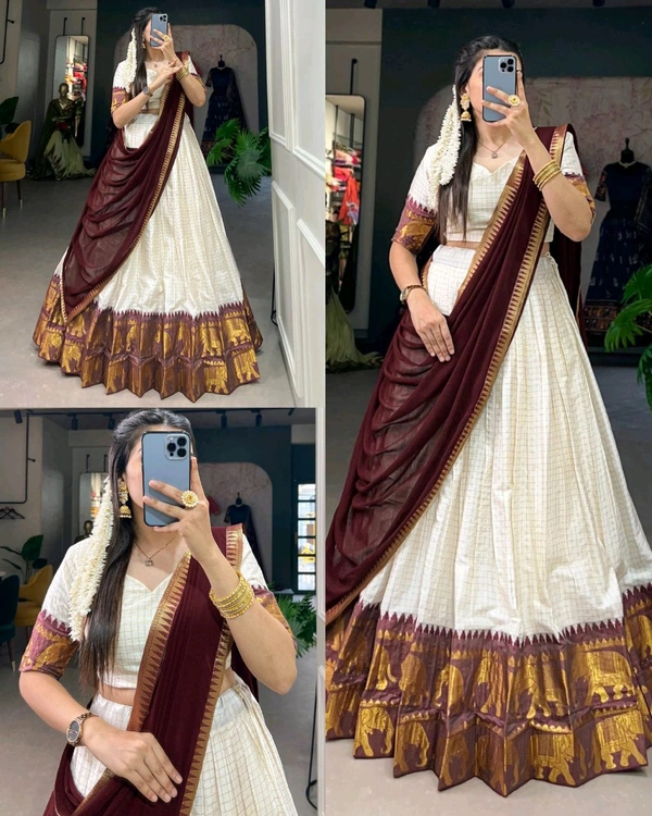 Trendy Beautiful Tradational Half Saree
- Ripe Plum