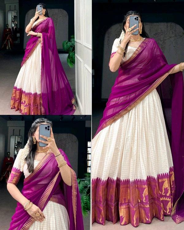 Trendy Beautiful Tradational Half Saree
- Ripe Plum