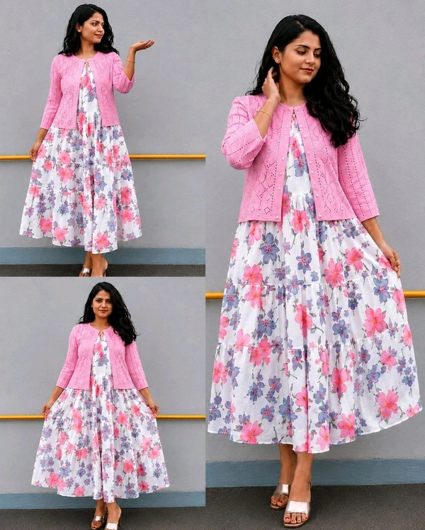 Stylish Party Wear Coat with Inner
- M, Pink