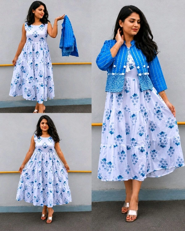 Stylish Party Wear Coat with Inner
- L, Blue