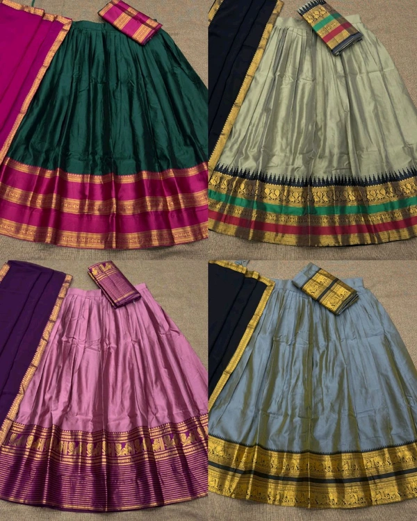 Traditional South Indian Style Kanjivaram Silk Half Saree
- 2nd Silver