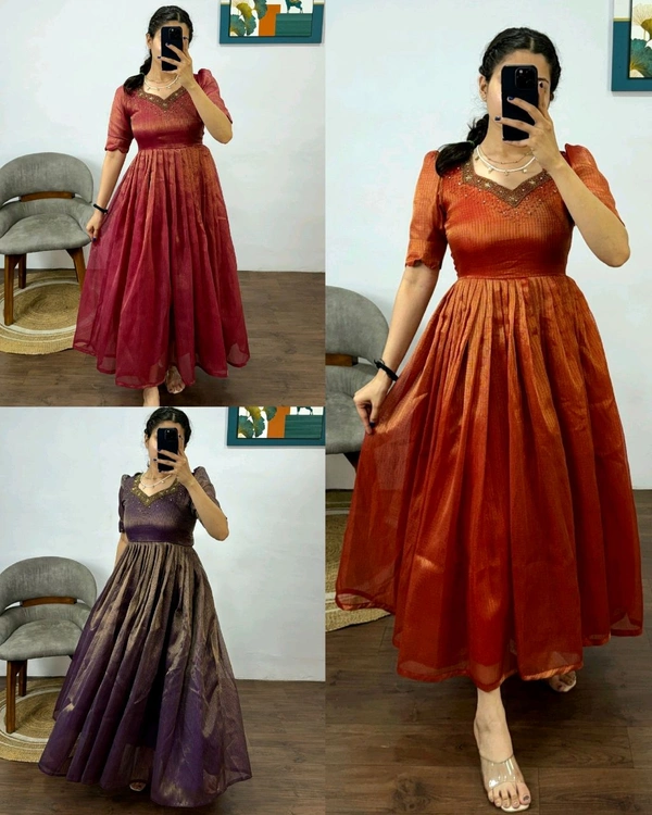 Launching Most Trending Kota Tissue Gown
- M, Maroon