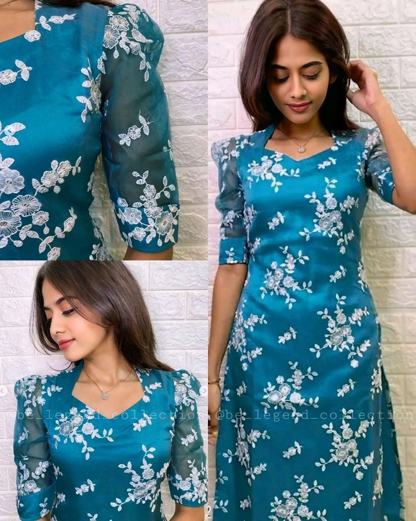 Stylish Kurtis WITH COLOURS - Eastern Blue, S