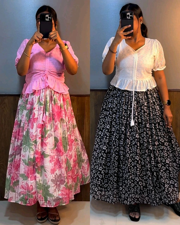 TRENDY launch Top & Skirt - 2XL, Pink