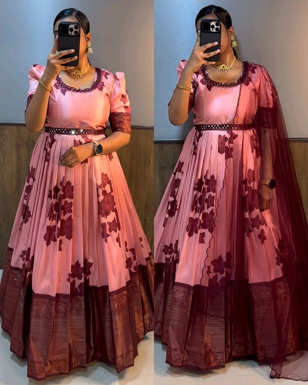 Pastel peach Gown - 2XL
