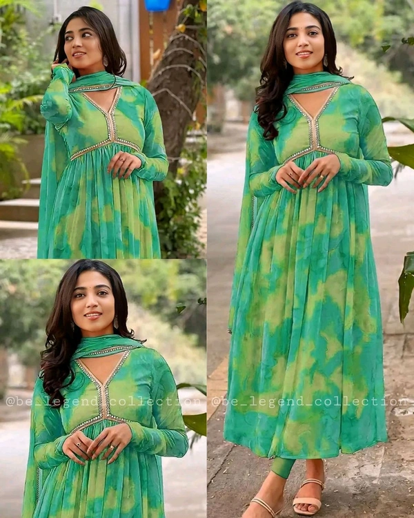 Stylish anarkali kurtis for women with dupatta set  - L