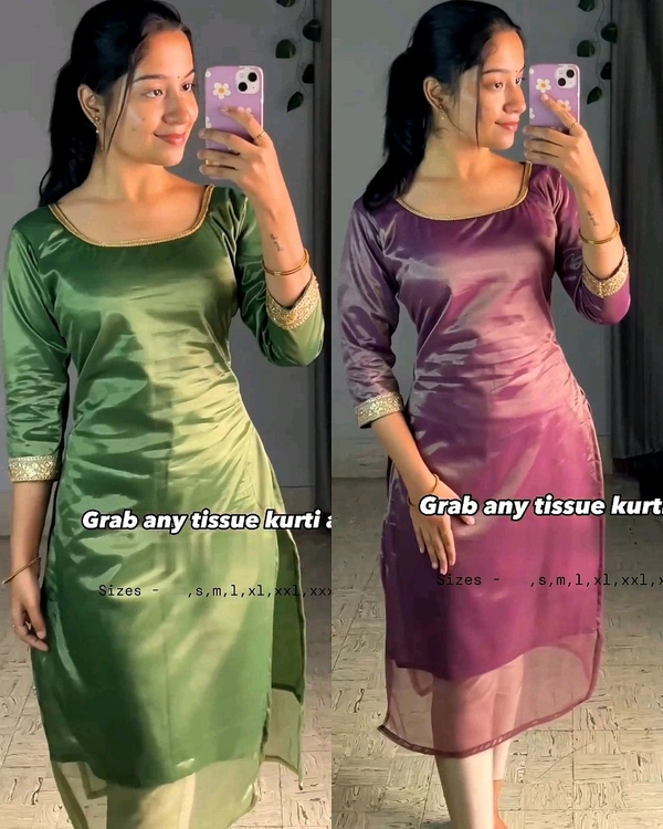stylish handwork kurti  - Purple, S