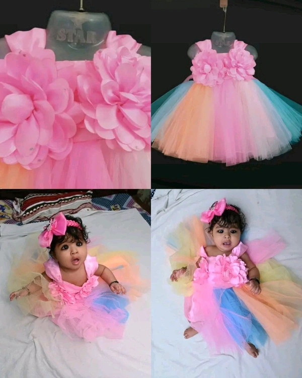 Fancy kids frock  - 1st Pink, 4-5 Years