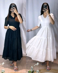 Elegance Summer Hakoba Maxi - M, Navy Blue