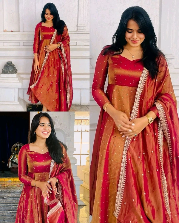 Grand Premium Look Outfit With Colours - Copper Red, S