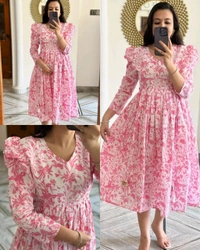 COTTON Gown - M, Pink