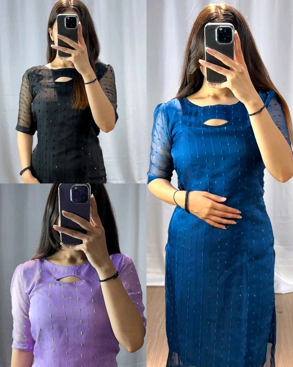 New Daily Wear Kurti  - S, Blue