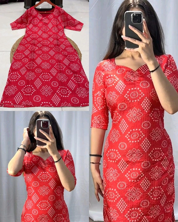Stylish Office / College Wear Kurtis - Red, 2XL