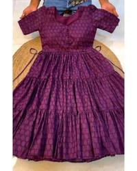 Hakoba 3 layer Midi Gown - S, Wine