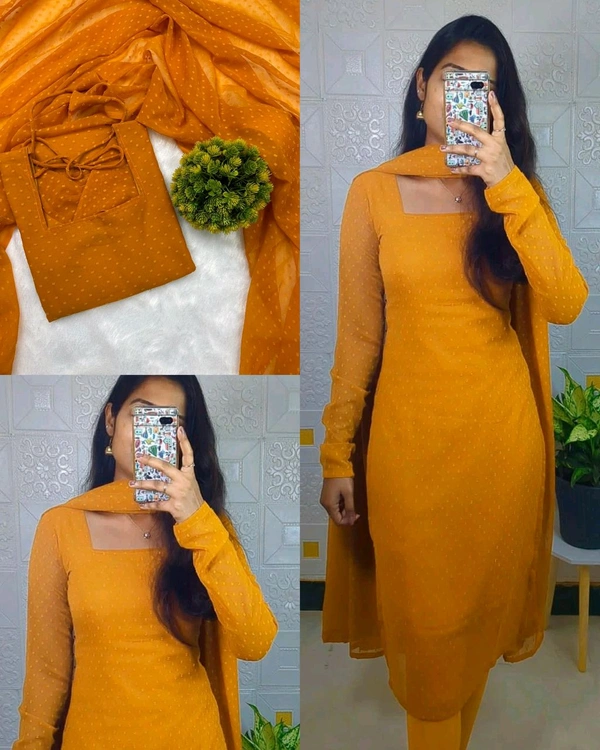 Trending kurti with dupatta with five beautiful colours  - Musturd, XL